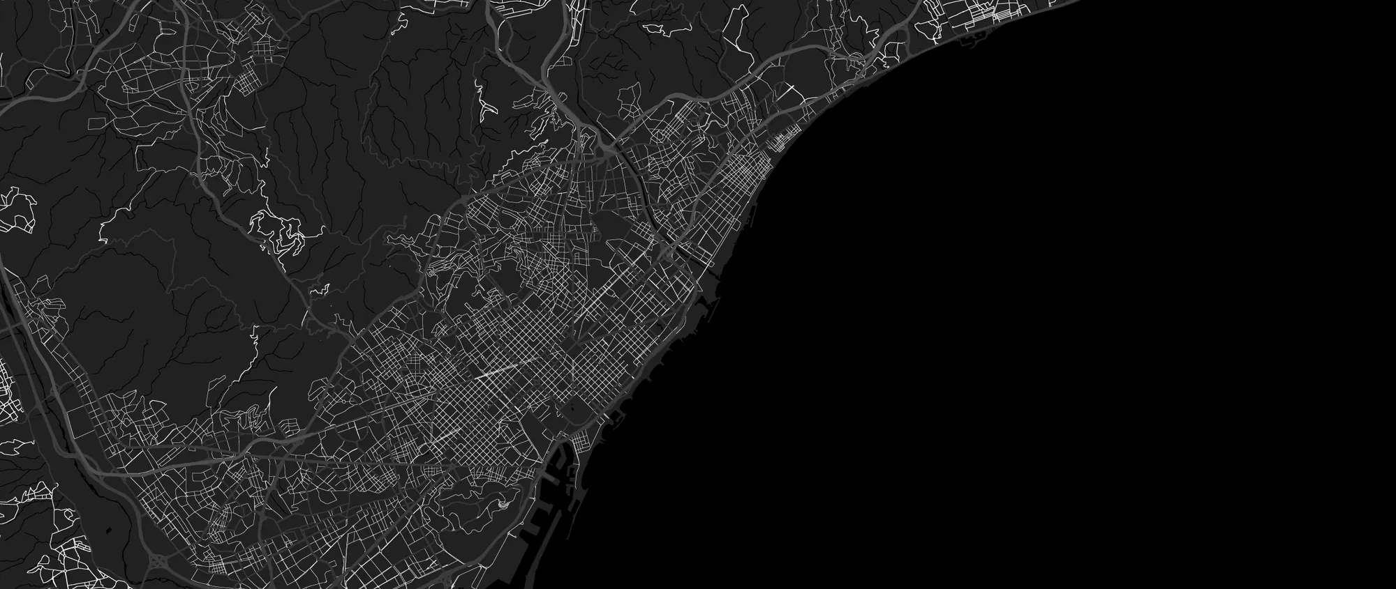 Illustreret kort over Barcelona